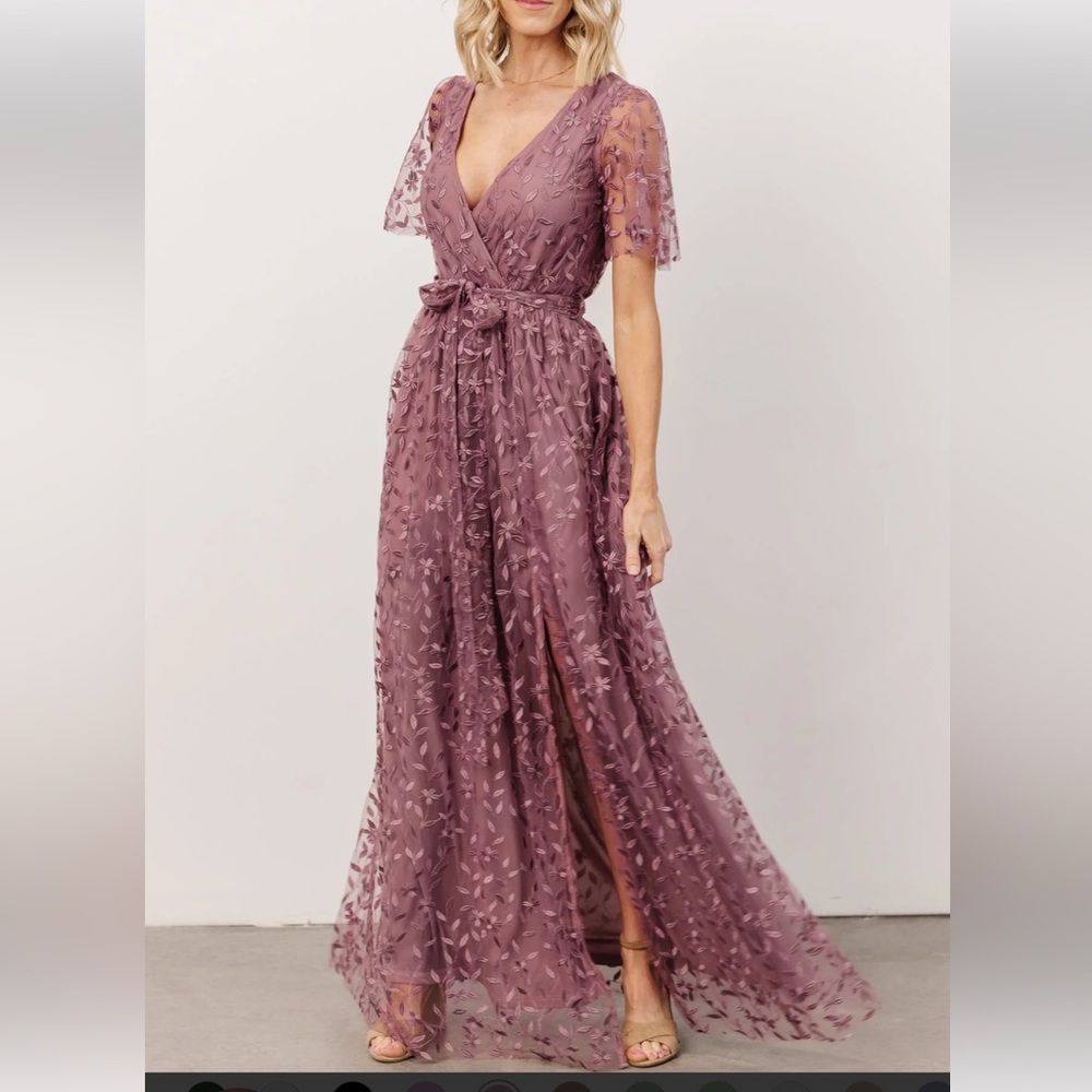 BalticBorn Lavender Marseille Embossed Maxi Dress